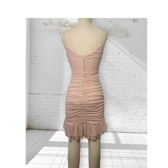 B Darlin Junior's Sparkle Dot Ruched Dress Pink Size 0 - Picture 2 of 2